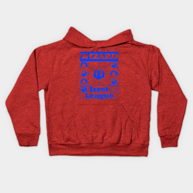 Izzet League | Wizard | MTG Guild Blue on Red Design Kids Hoodie by ChristophZombie